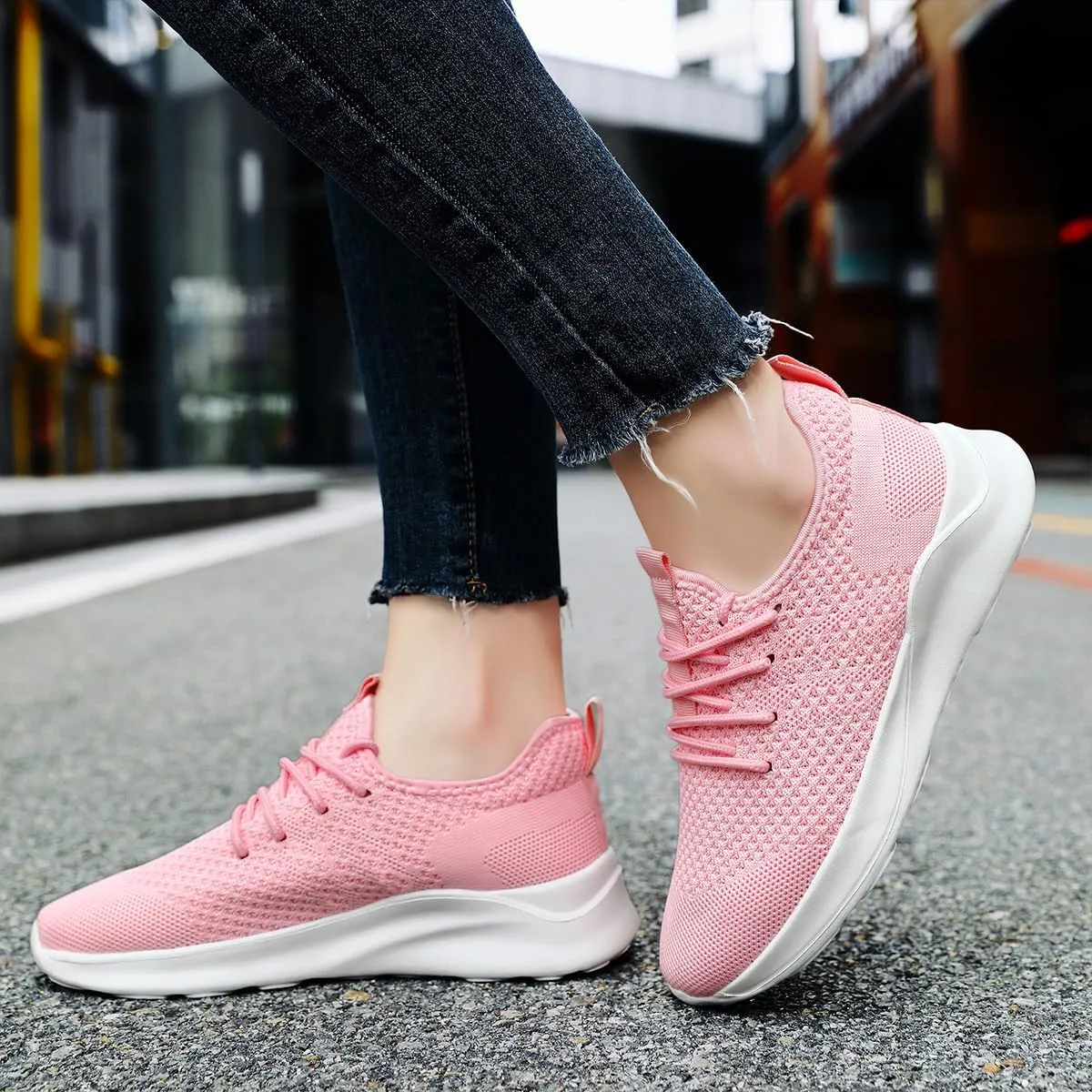 Women's Walking Shoes Tennis Sneakers Casual Lace Up Lightweight Running Shoes Slip On Gym Out Workout Shoes