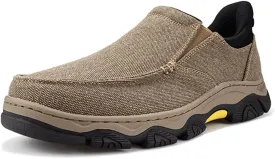 YONGJIA Mens Hands Free Slip in Loafers Walking Slip on Canvas Casual Comfortable Breathable Shoes
