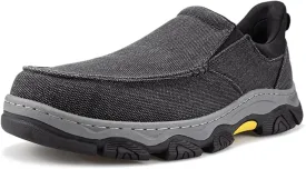 YONGJIA Mens Hands Free Slip in Loafers Walking Slip on Canvas Casual Comfortable Breathable Shoes