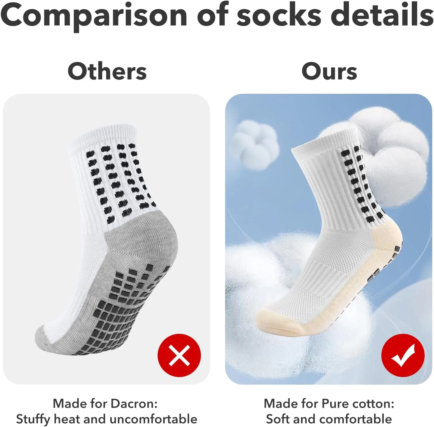 Yufree 4 Pairs Youth Grip Soccer Socks Grip Socks Kids Boys Girls Athletic Sport for Baseball Football Basketball