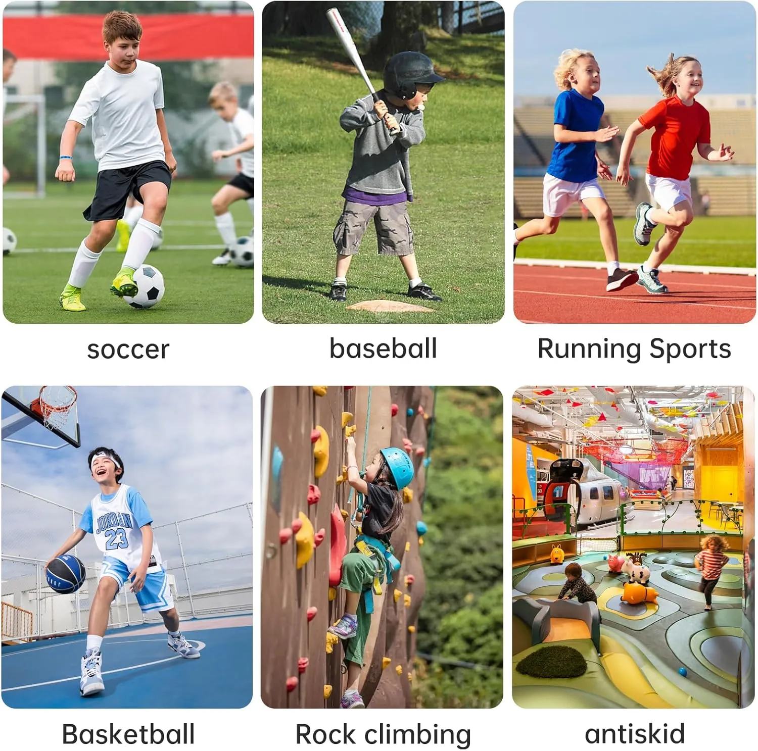 Yufree 4 Pairs Youth Grip Soccer Socks Grip Socks Kids Boys Girls Athletic Sport for Baseball Football Basketball