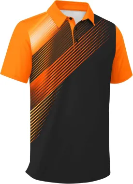 ZITY Men's Golf Shirts Short Sleeve Moisture Wicking Performance Print Patterns Casual Collared Golf Polo Shirt for Men